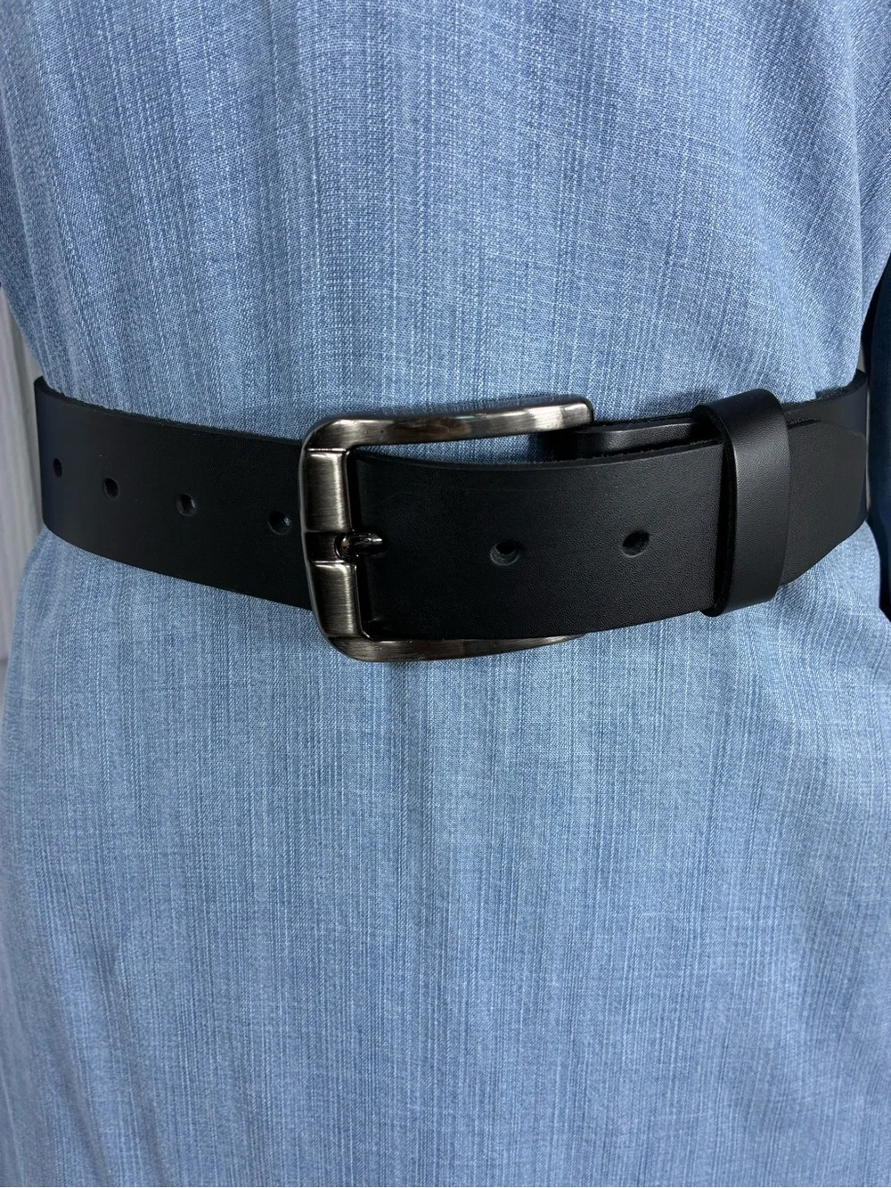 Mens belt Sz 36 Classic Black leather office school casual